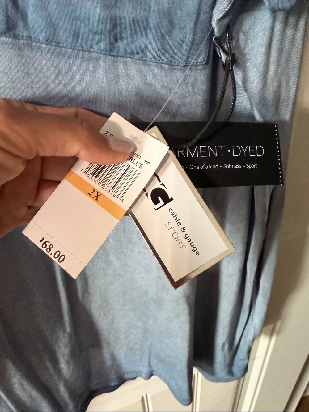Cable & Gauge Blue V-Neck Tee - Picture 4 of 4